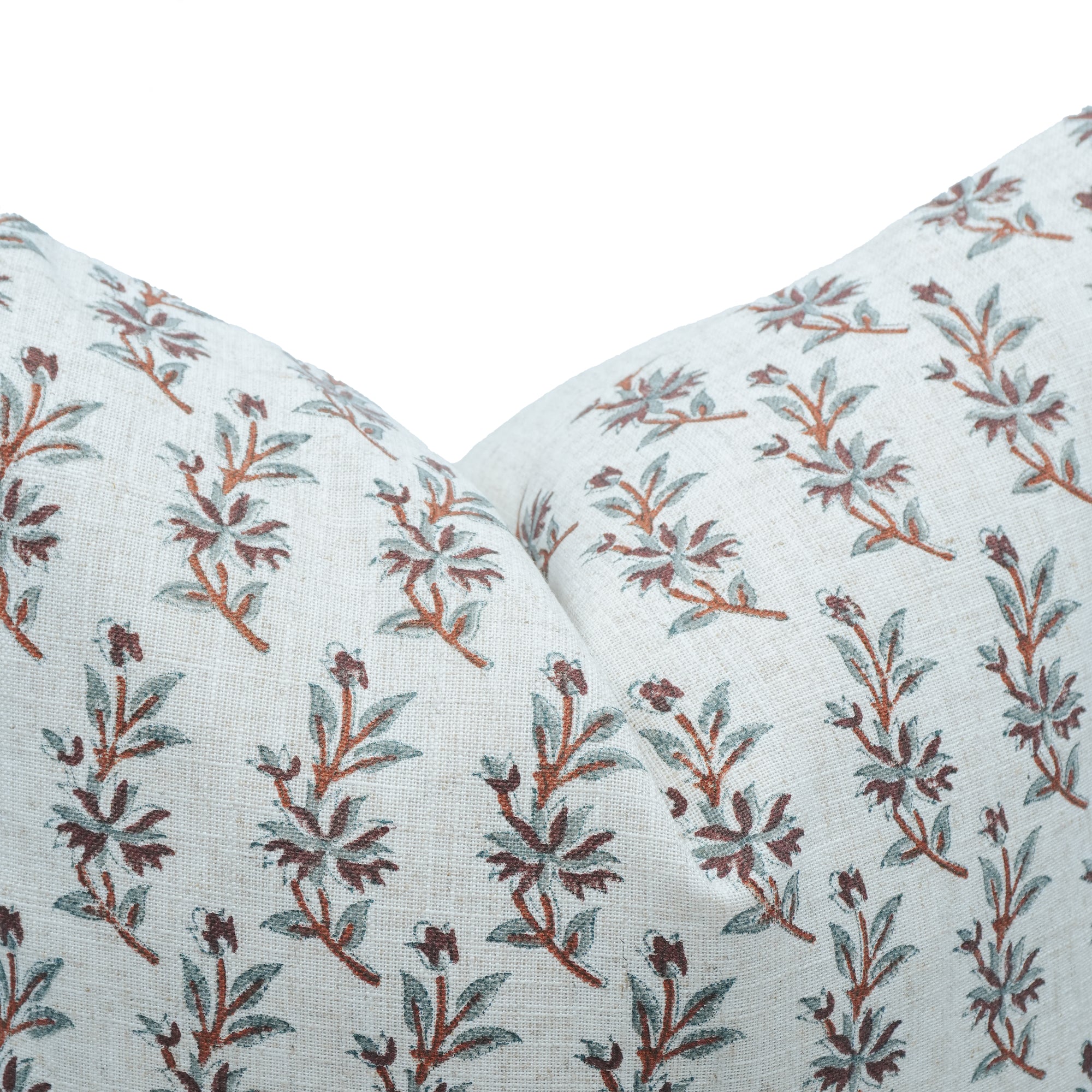 Deepika Indian Print Heavy Viscose Linen Cushion Cover Brown Floral 