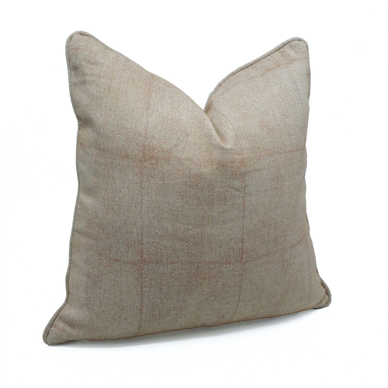 Handmade Solid Beige Oxford Boho Linen Cushion Cover 