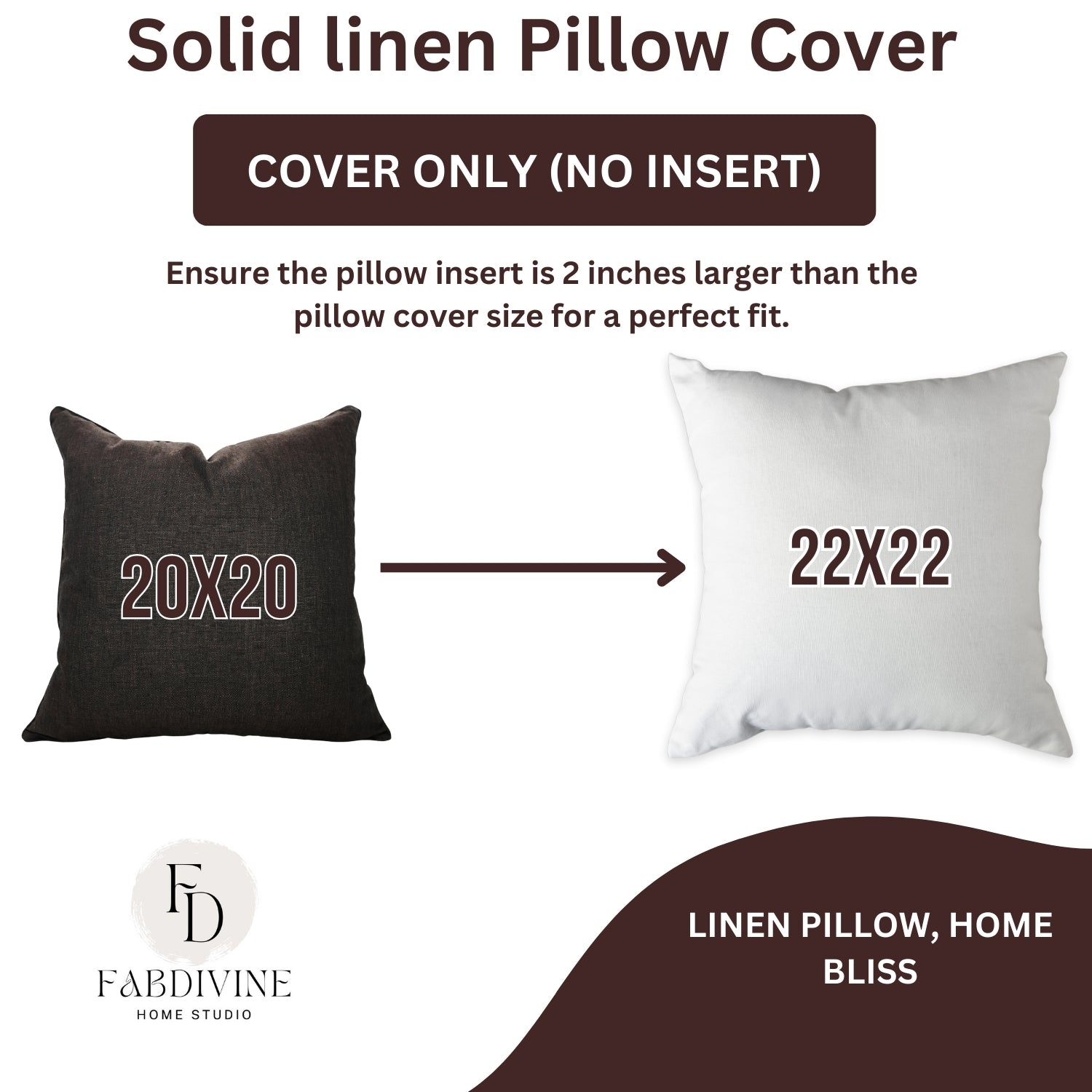 Premium Solid Linen Sofa/Couch Cushion/Pillow Cover