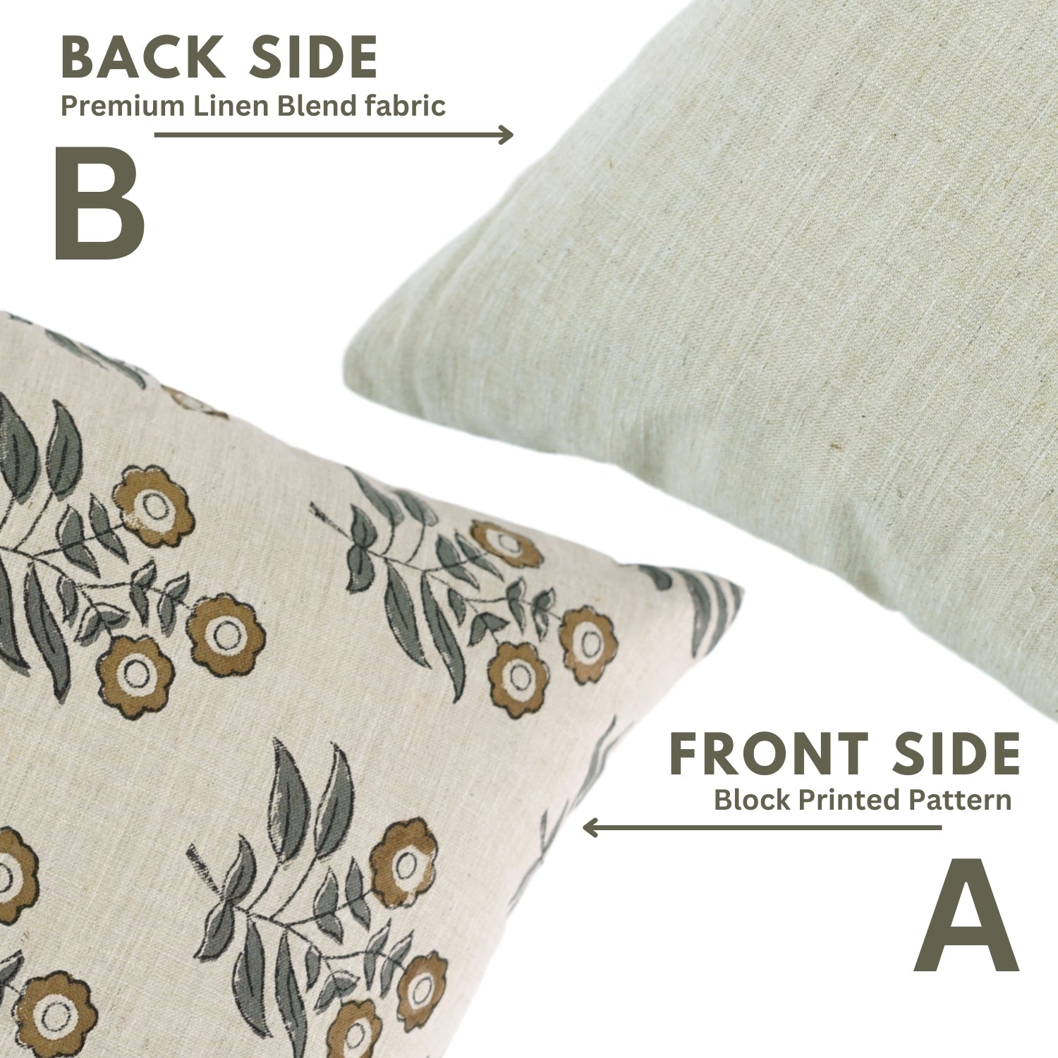 Elegant Designer Floral Printed Throw Pillow Cover With Neha Brown - Linen Blend  