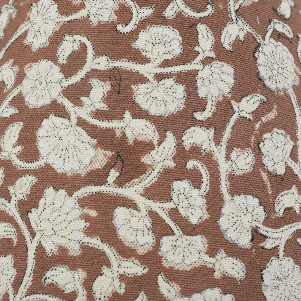 Himachal Block Print Brown Beige Duck Canvas Handmade Lampshades