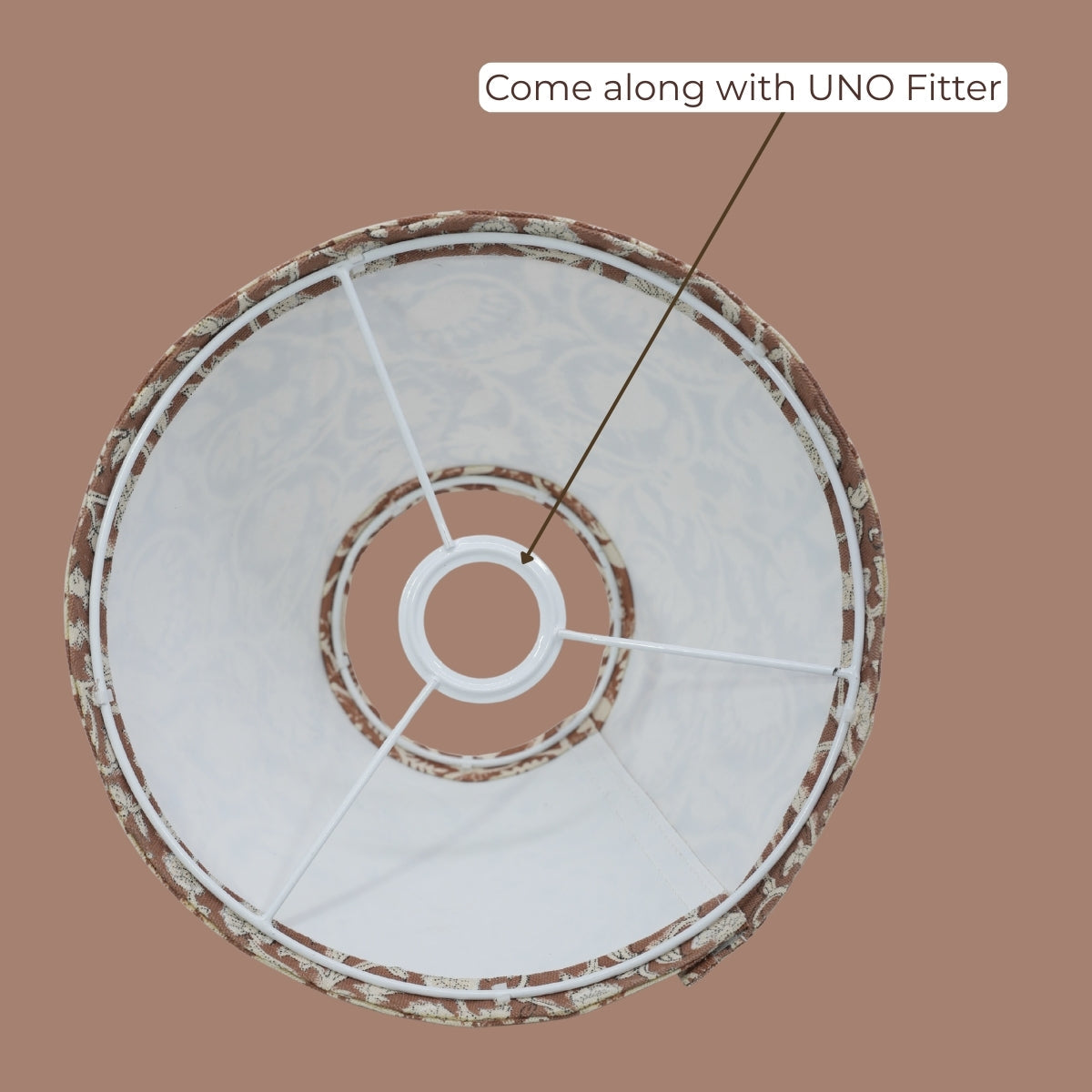 Saraswati Brown & Beige Duck Canvas Lampshade | Handmade Drum & Coolie