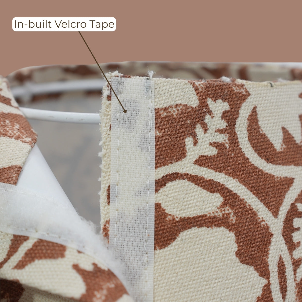 Saraswati Brown & Beige Duck Canvas Lampshade | Handmade Drum & Coolie