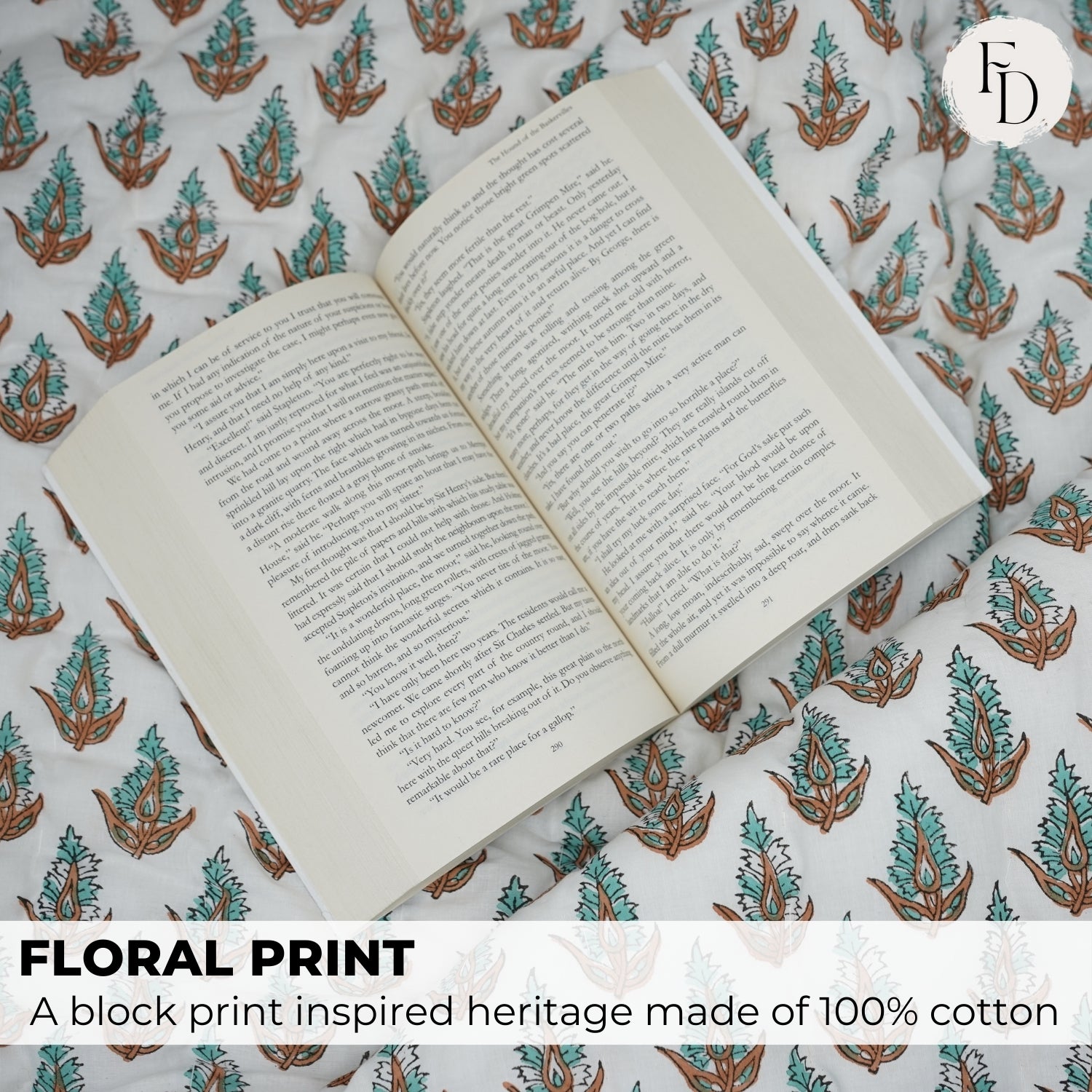 Kanak Buti Hand Block Print Reversible Cotton Quilt