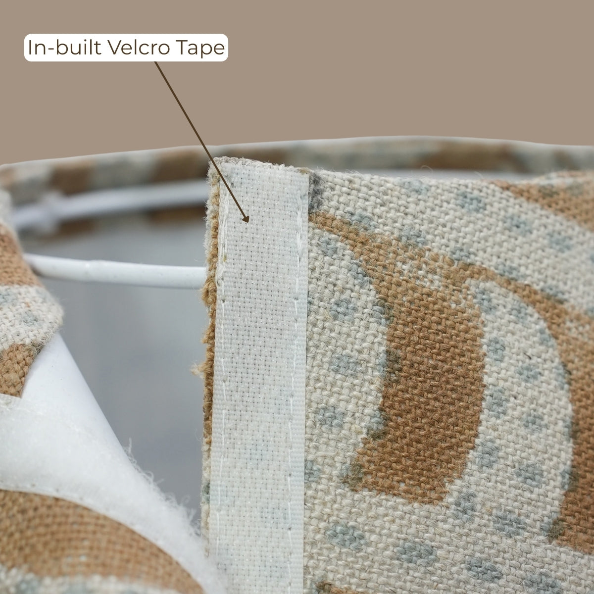 Garud Brown & Gray Floral Thick Linen Lampshade | Handmade Drum & Coolie