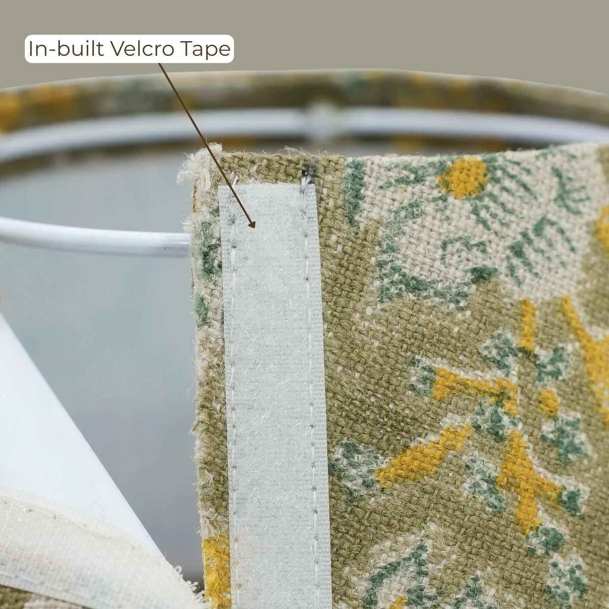 Rameshwaram Green & Blue Floral Linen Lampshade | Drum & Coolie Styles