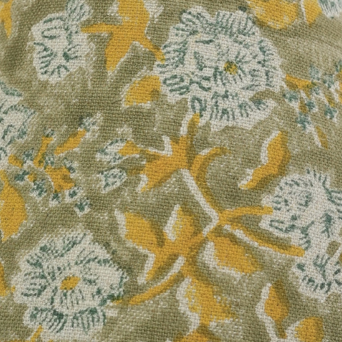 Rameshwaram Green & Blue Floral Linen Lampshade | Drum & Coolie Styles