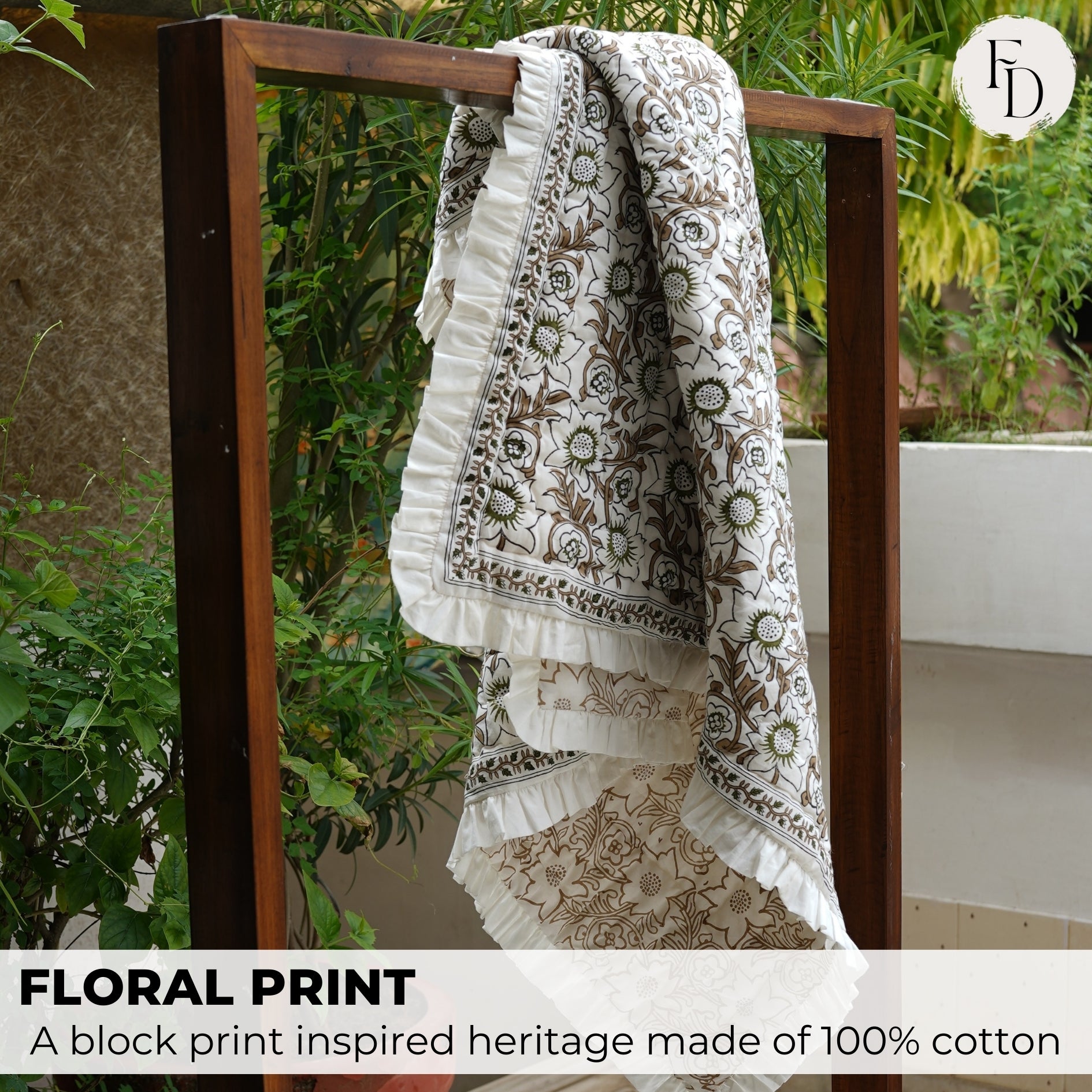Block Printed Soft Cotton Block Printed for Elegant Housewarming Decor