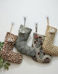 Handmade Gold Fusion Floral Pom Pom Christmas Stocking in Pure Linen Family Holiday Decor – RAJPUTANA JAAL