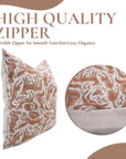 Handcrafted Indian Block Printed Brown Floral Cushion Case on Pure Linen Boho Accent for Living Room Decor - GEHRAVAN