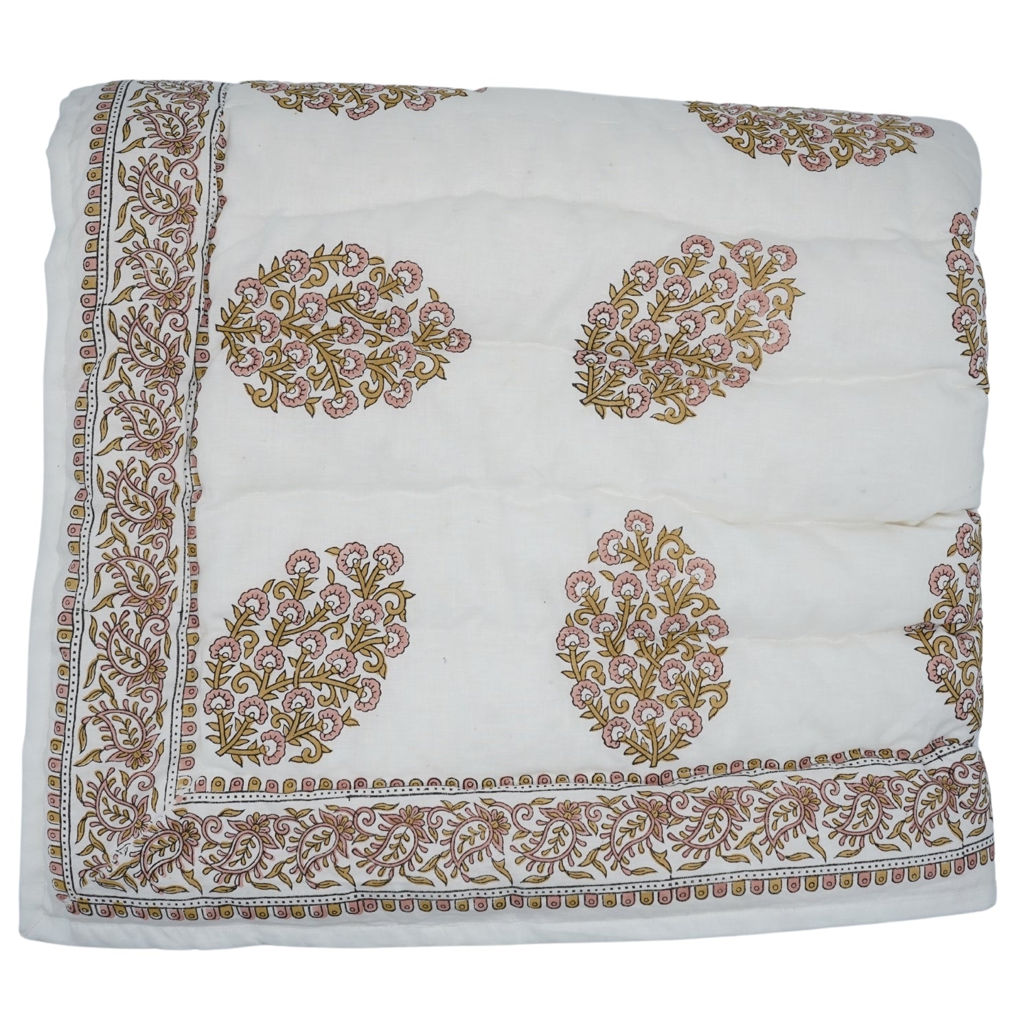 Guldasta Hand Block Print Reversible Cotton Quilt