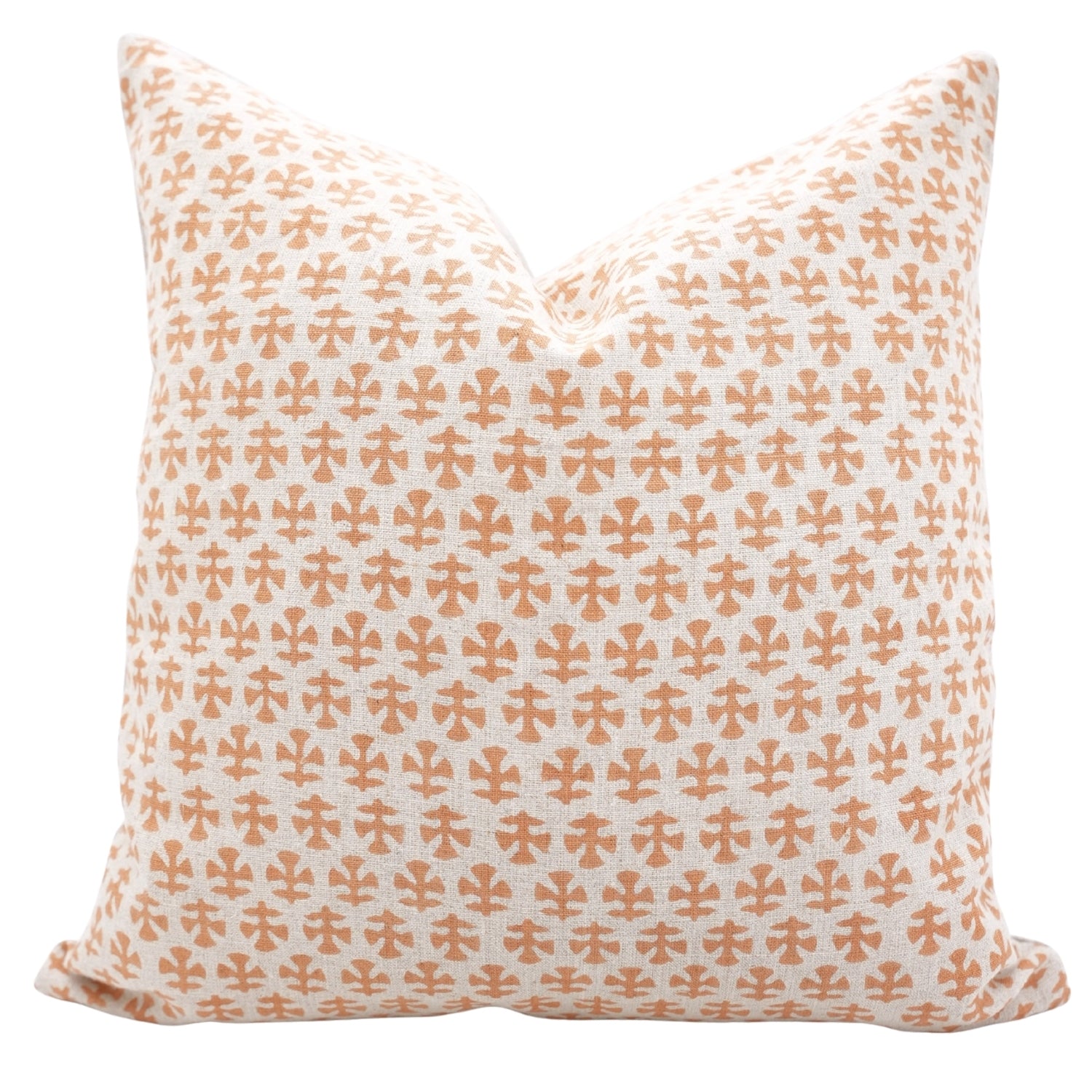 Indian Boho Mustard and Gray Floral Block Printed Cushion Cover on Pure Linen for Farmhouse & Modern Bedroom Decor - BINDIKA