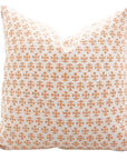 Indian Boho Mustard and Gray Floral Block Printed Cushion Cover on Pure Linen for Farmhouse & Modern Bedroom Decor - BINDIKA