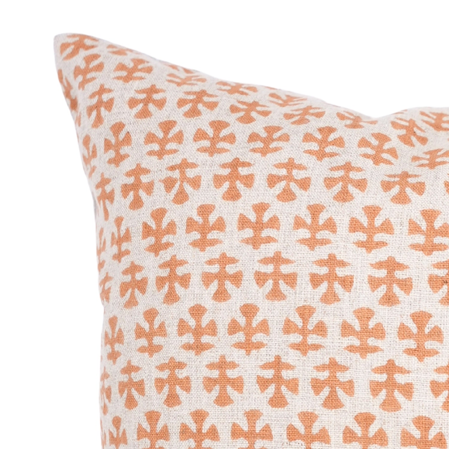 Indian Boho Mustard and Gray Floral Block Printed Cushion Cover on Pure Linen for Farmhouse & Modern Bedroom Decor - BINDIKA