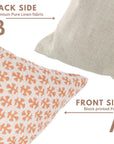 Indian Boho Mustard and Gray Floral Block Printed Cushion Cover on Pure Linen for Farmhouse & Modern Bedroom Decor - BINDIKA