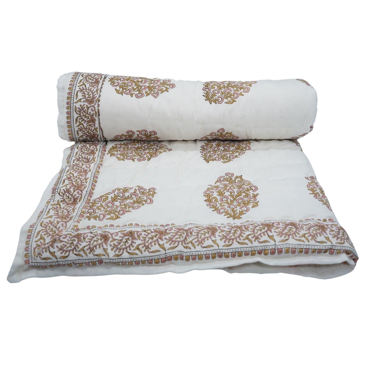 Guldasta Hand Block Print Reversible Cotton Quilt
