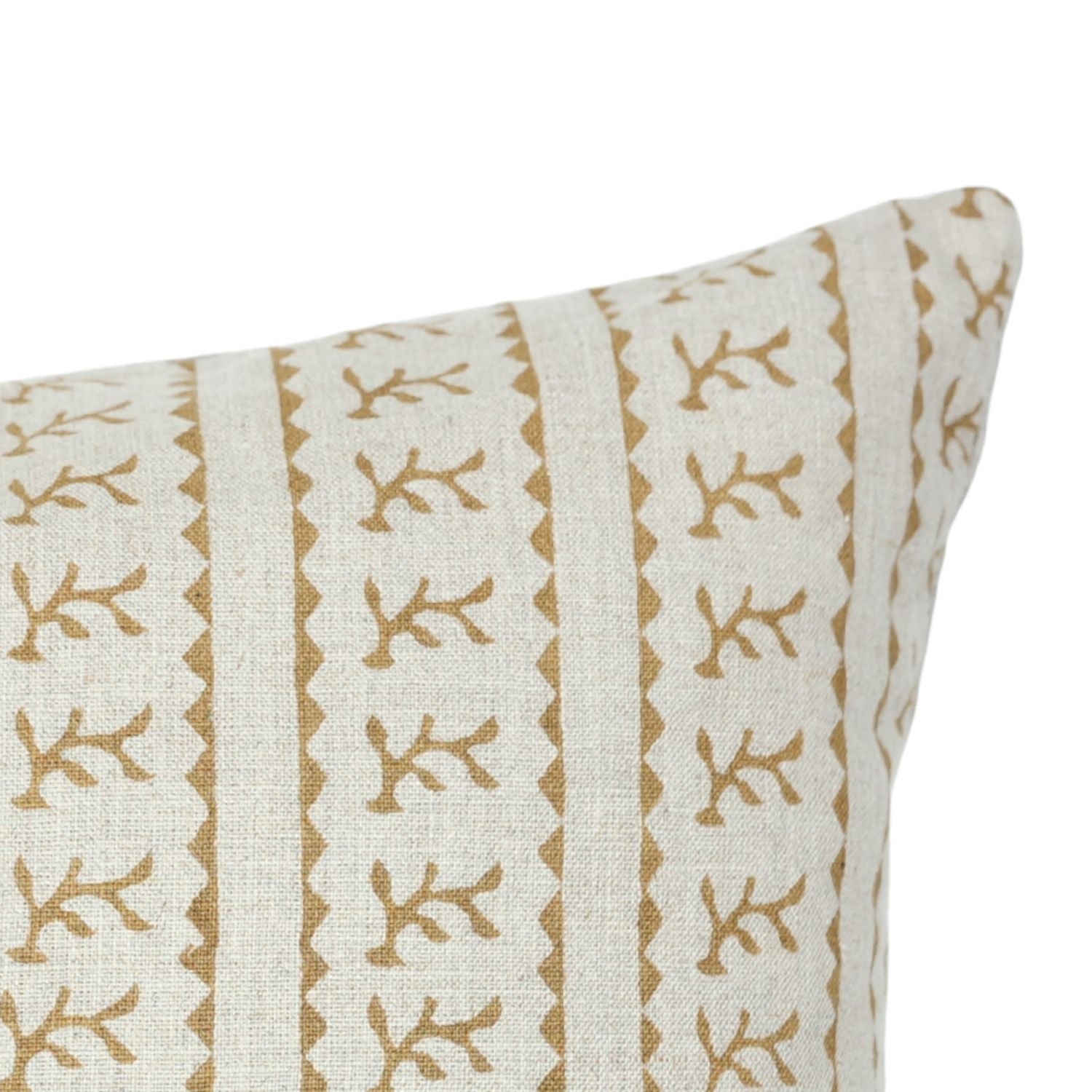 Handcrafted Mustard Vine Floral Throw Pillow Case on Premium Pure Linen Elegant Boho Farmhouse Accent - PHOOL DAALI