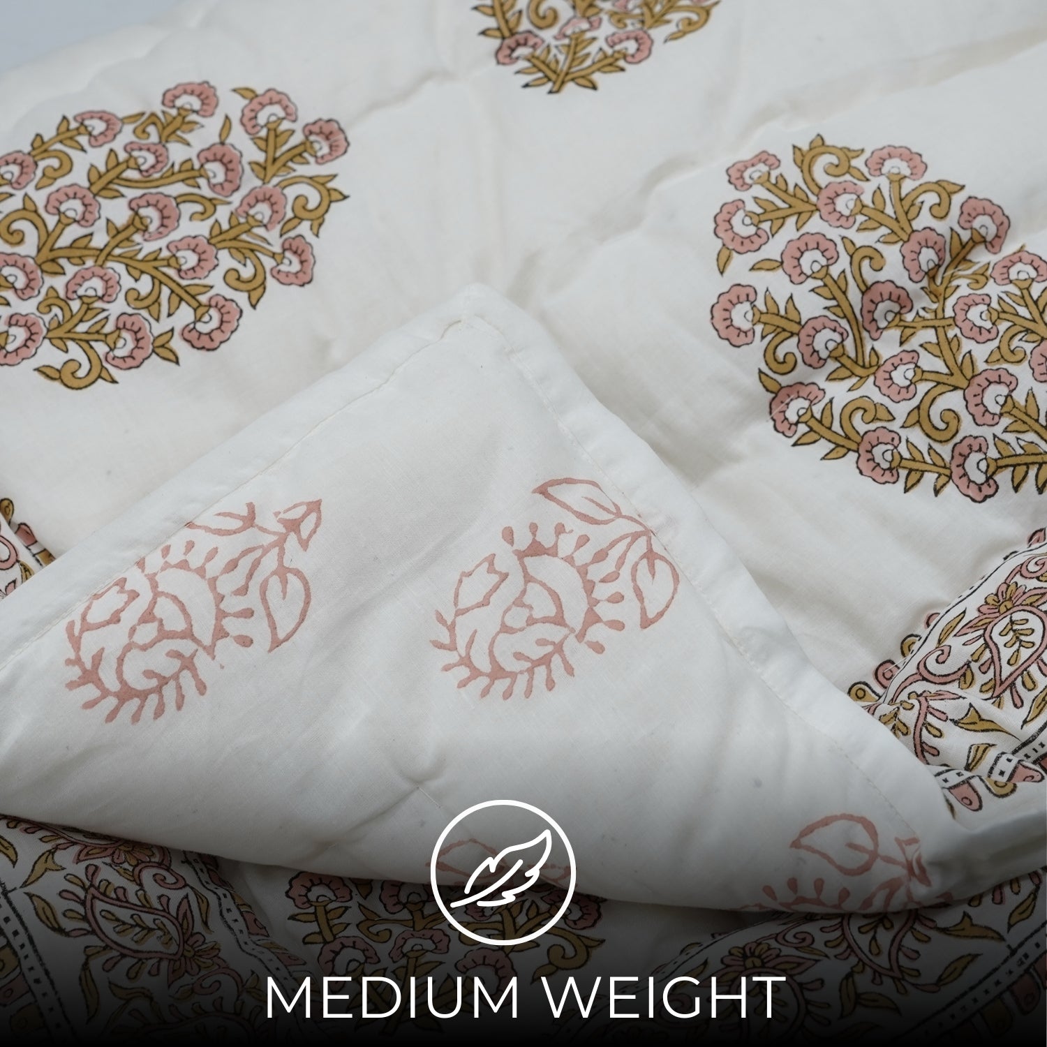 Guldasta Hand Block Print Reversible Cotton Quilt