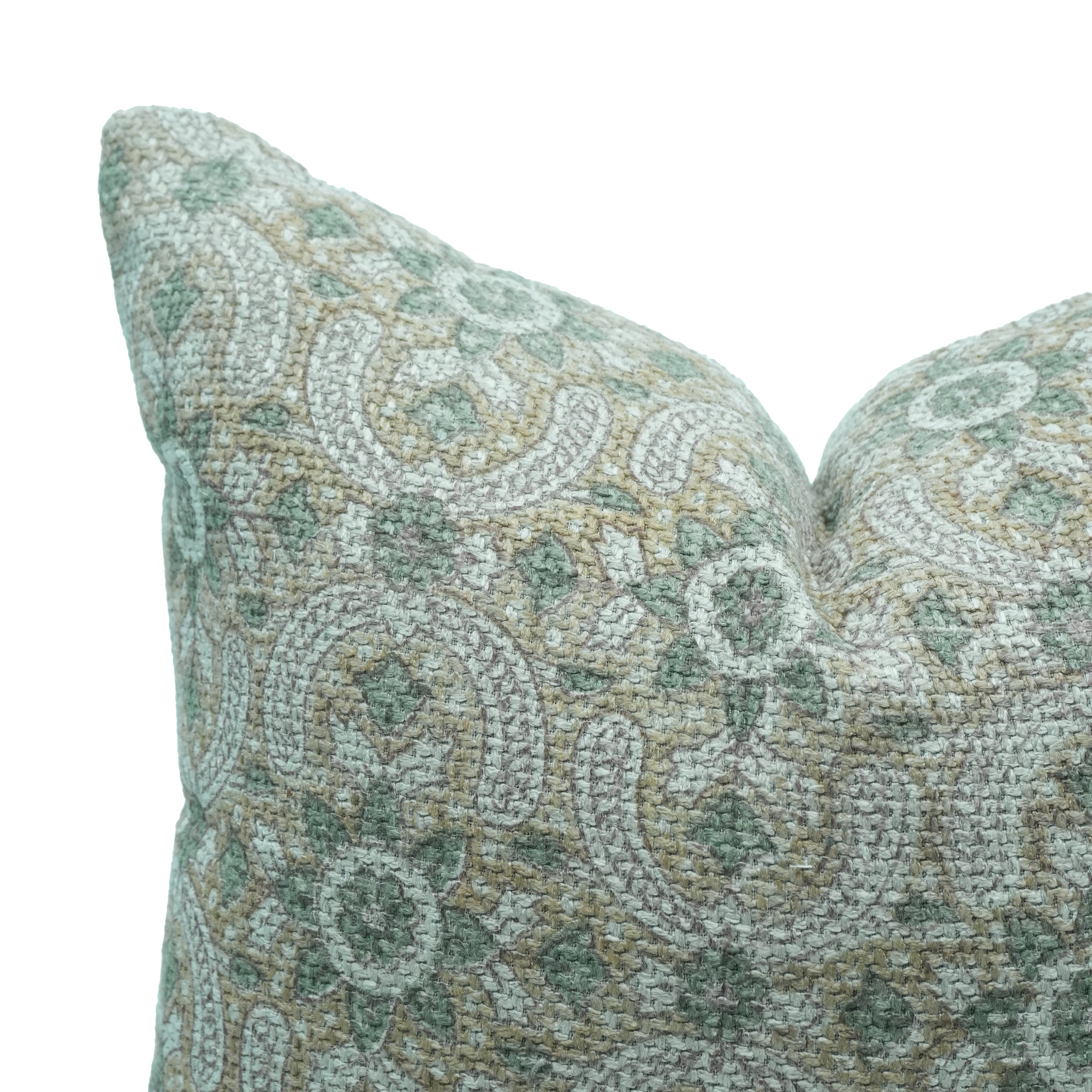 Indian Artisan Jute Linen Cushion Cover Gray Floral - Mahek