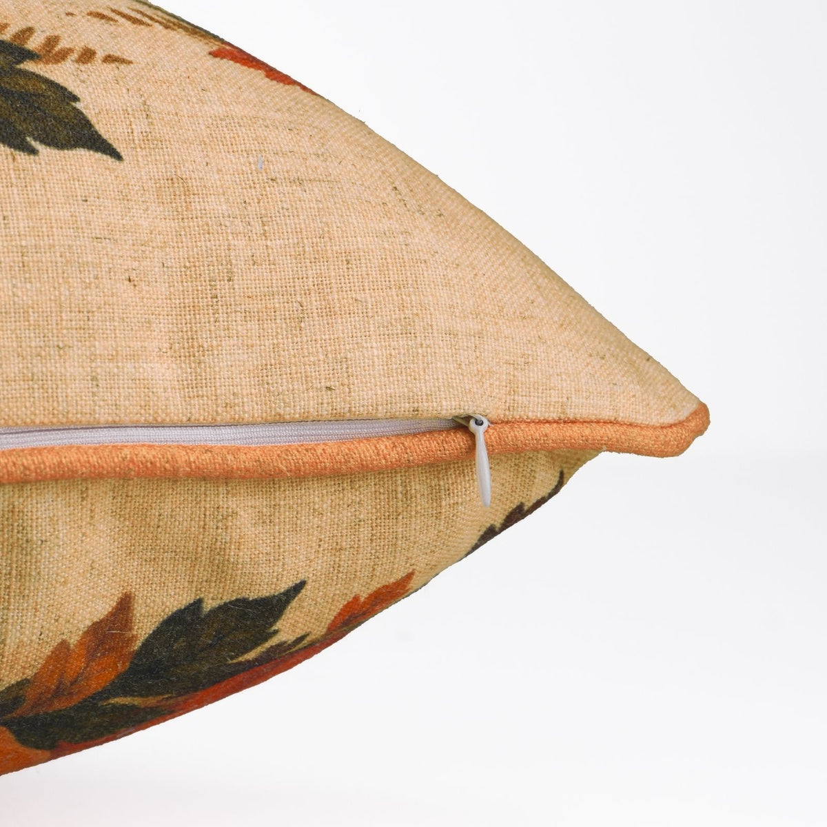 Halloween Pumpkin Viscose Linen Decor Piping Pillow Cover - Kadu
