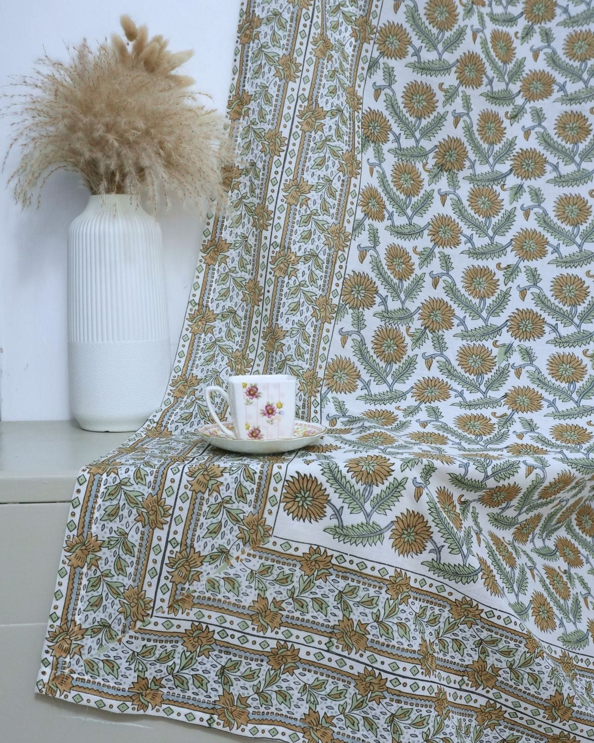 Handcrafted Block Print 100% Cotton Curtains - Sawrna
