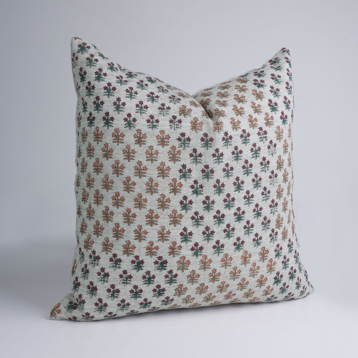 Handmade Viscose Linen Cushion Cover - Kesariya