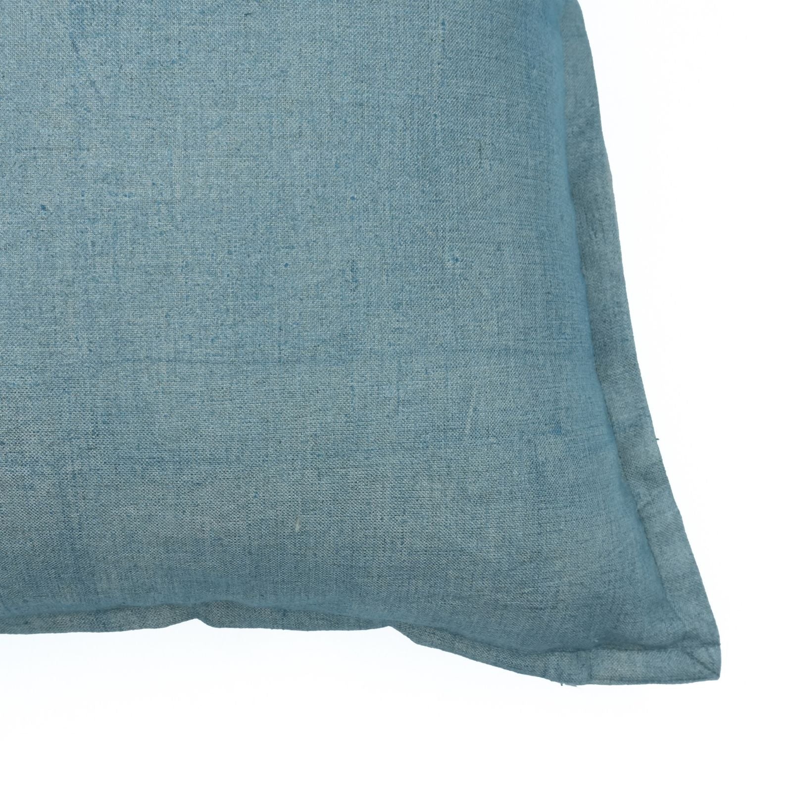 Solid Blue Thick Linen Oxford Throw Pillow Cover