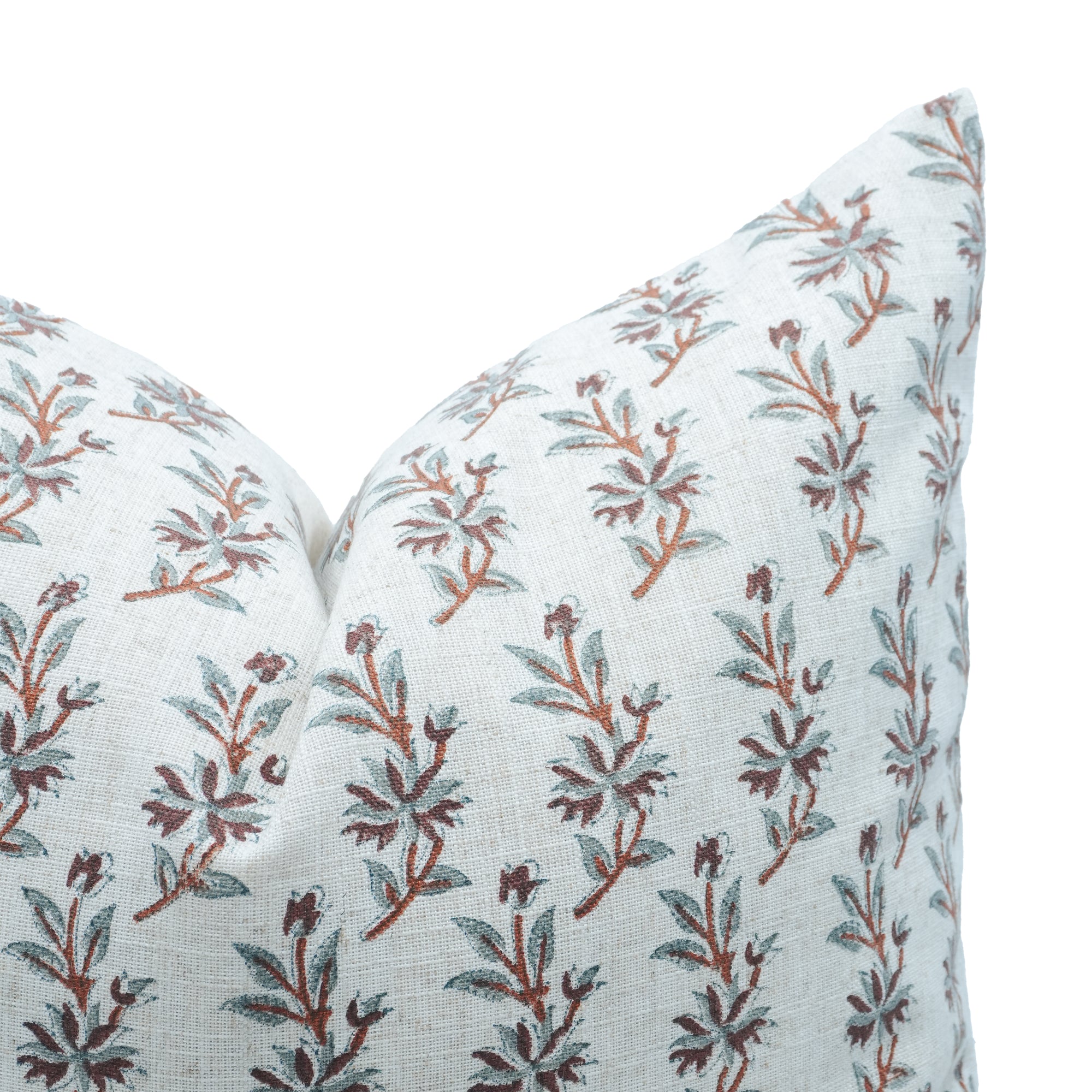 Deepika Indian Print Heavy Viscose Linen Cushion Cover Brown Floral 