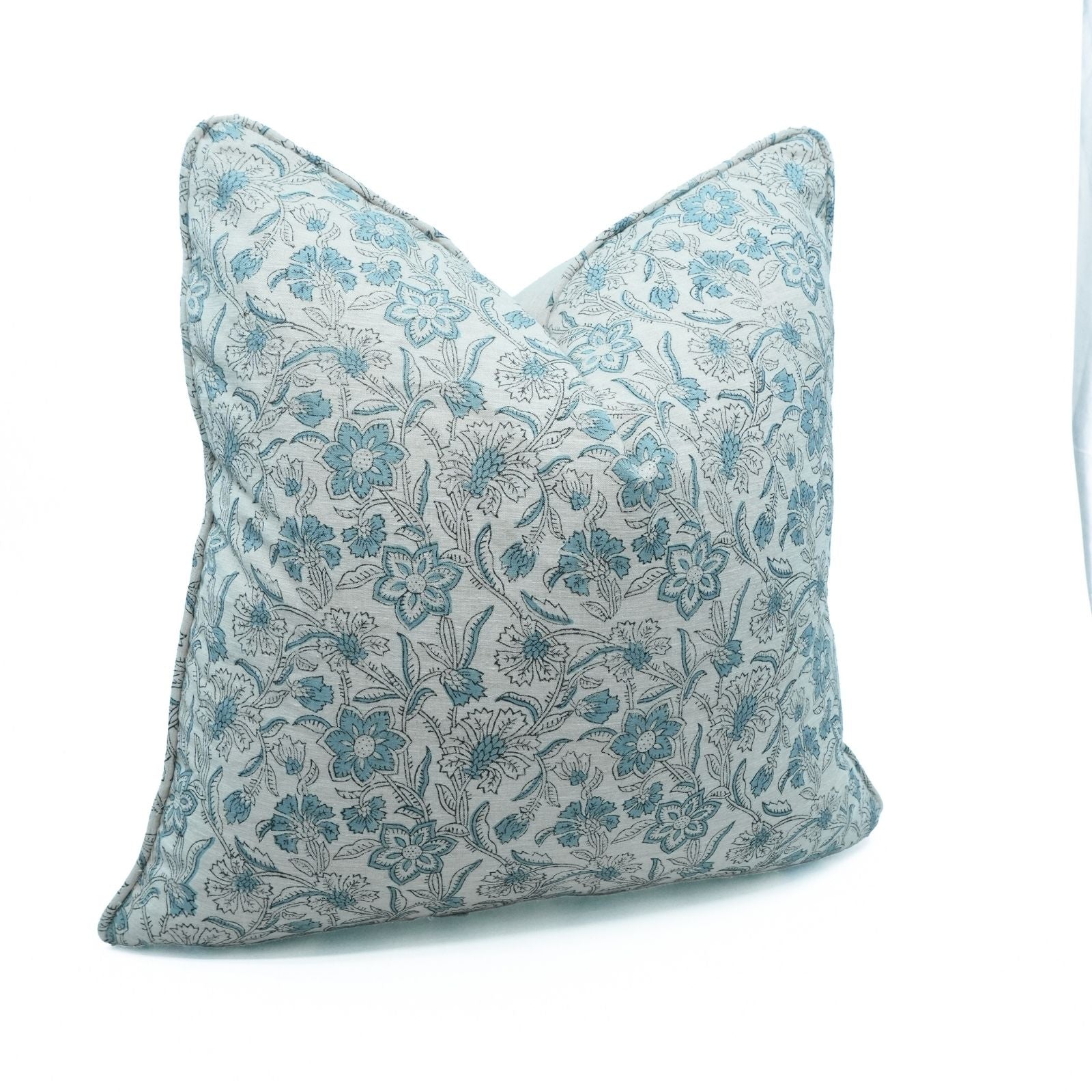 Jarul Handmade Linen Blend Piping Pillow Cover for Living Room 