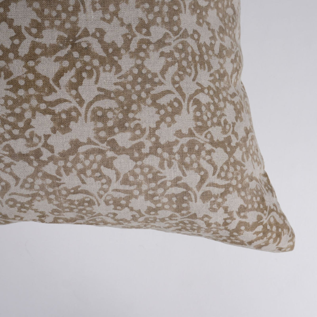 Indian Print Pure Linen Brown Cushion Cover - Firoza