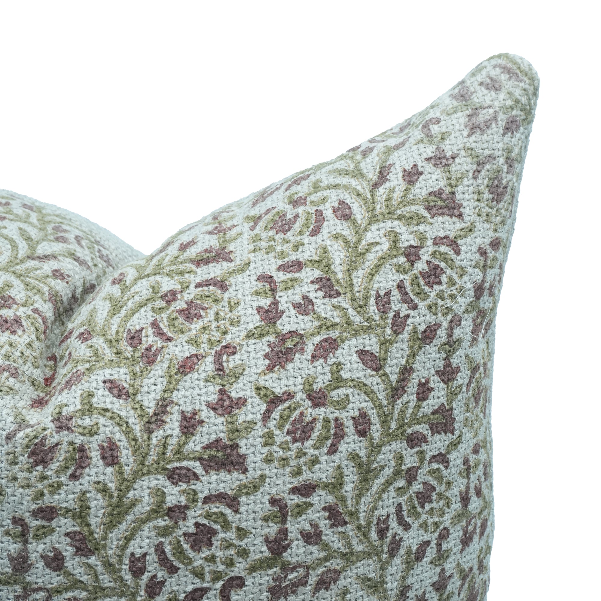 Suhana Bell Red Hand Block Print Jute Linen Cushion Case