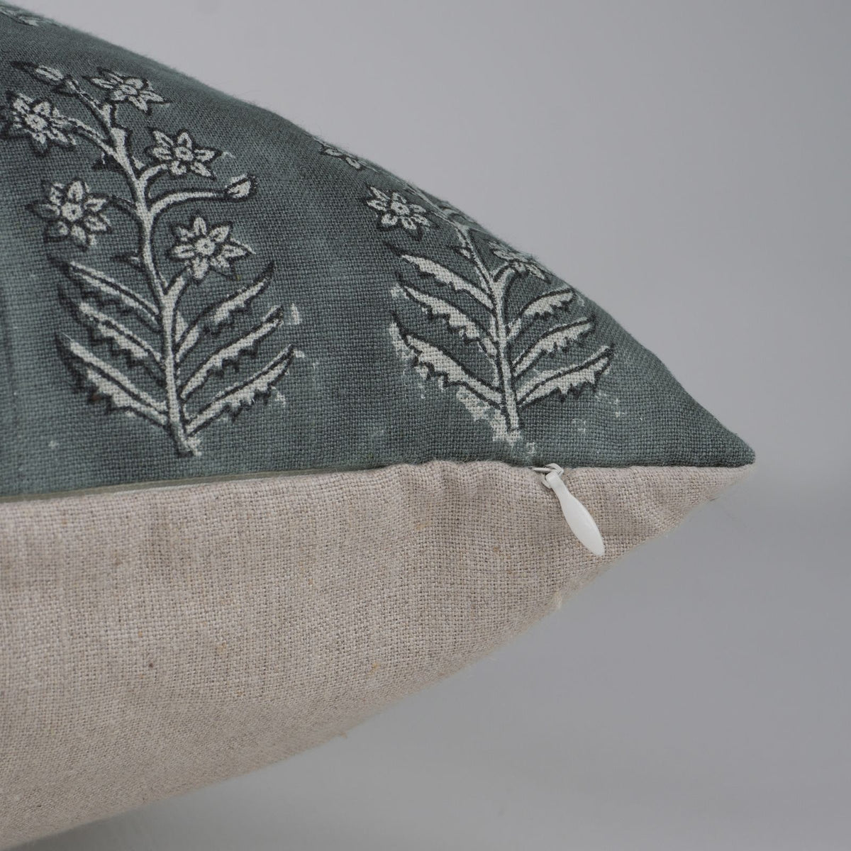 Indian Printed Pure Linen Indoor Pillow Cover - Inderdhanush