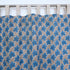 Cornflower Blue Leaf Vine Hand Block Print Linen Tab Top Drapes - Pushpsamhita