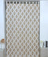 Wooden Block Gray Floral Linen Bedroom Drapery - Mohini