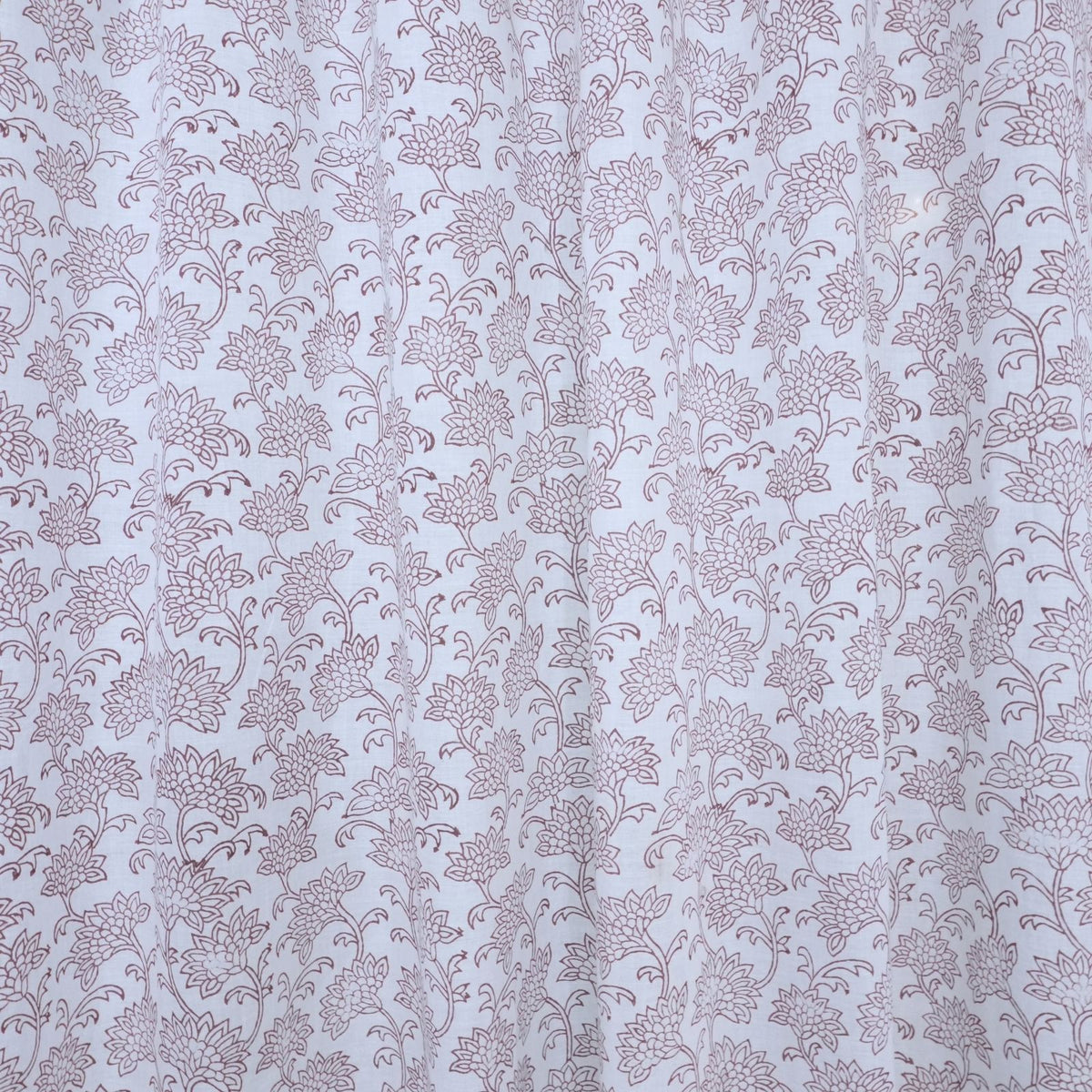 Wooden Block Print 100% Cotton Red Floral Curtain - Rajnigandha