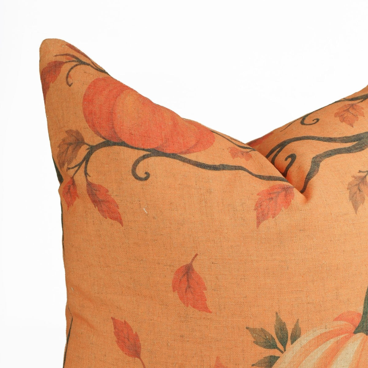 Pumpkin Orange Fall Harvest Linen Seasonal Decor Pillow Cover 
