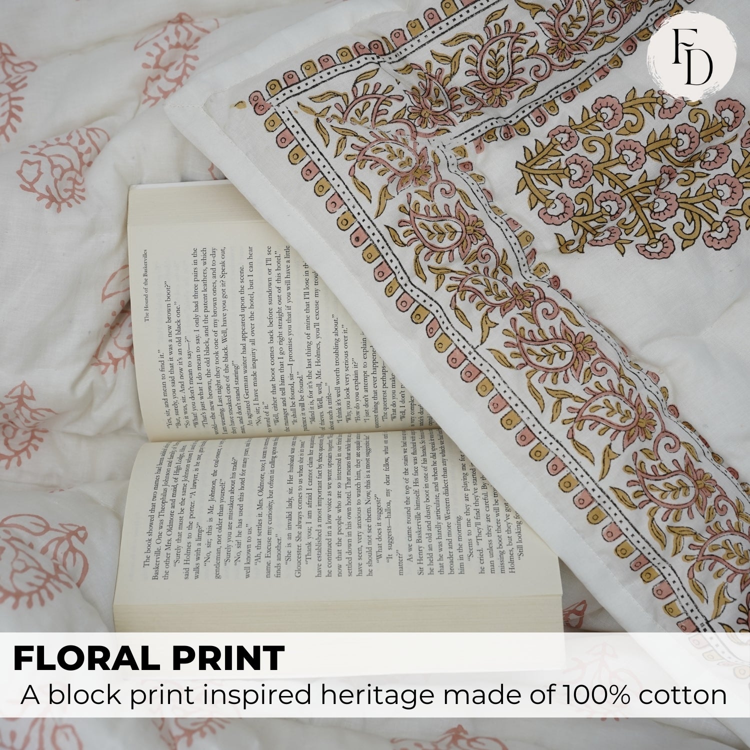 Guldasta Hand Block Print Reversible Cotton Quilt