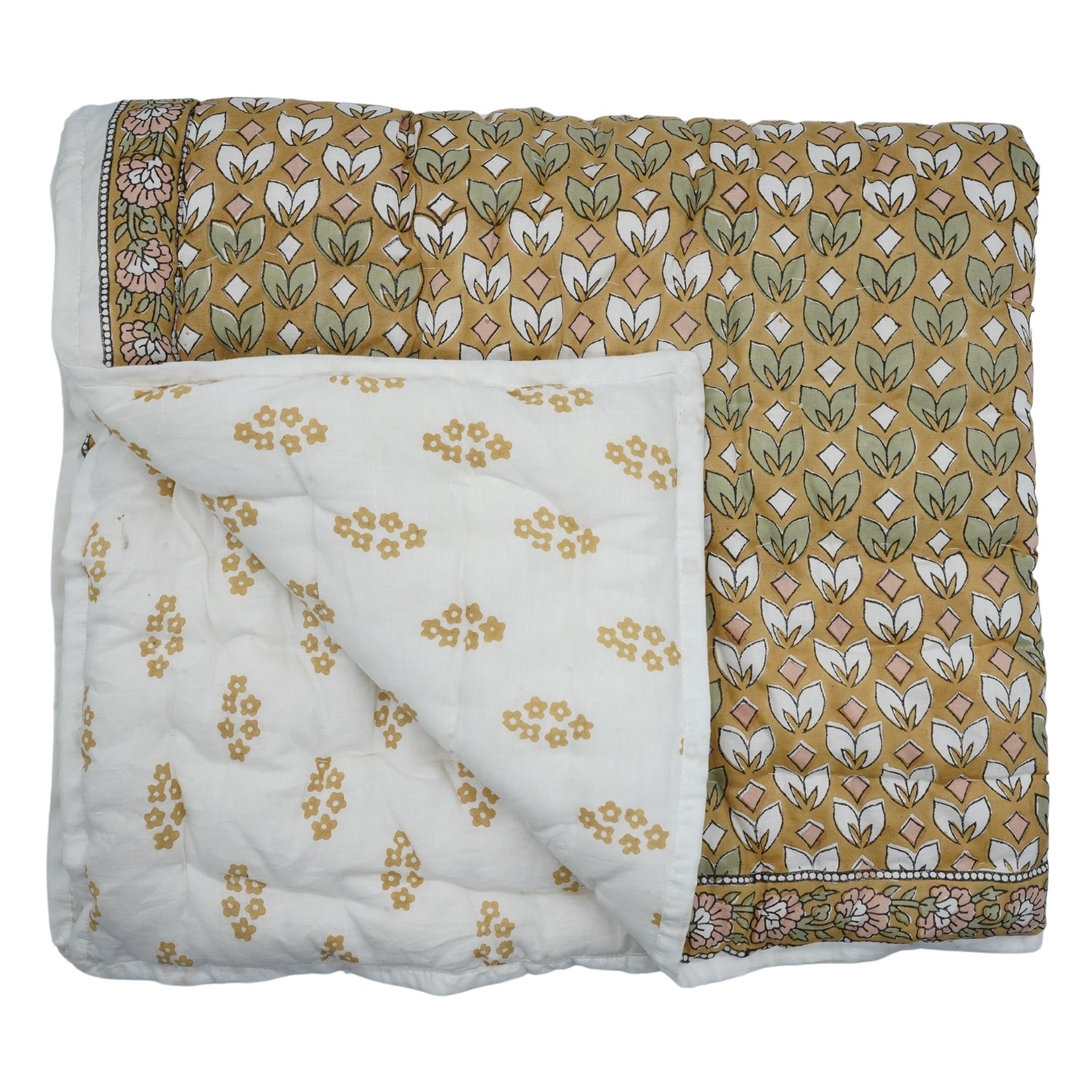 Titli Hand Block Print Reversible Cotton Quilt