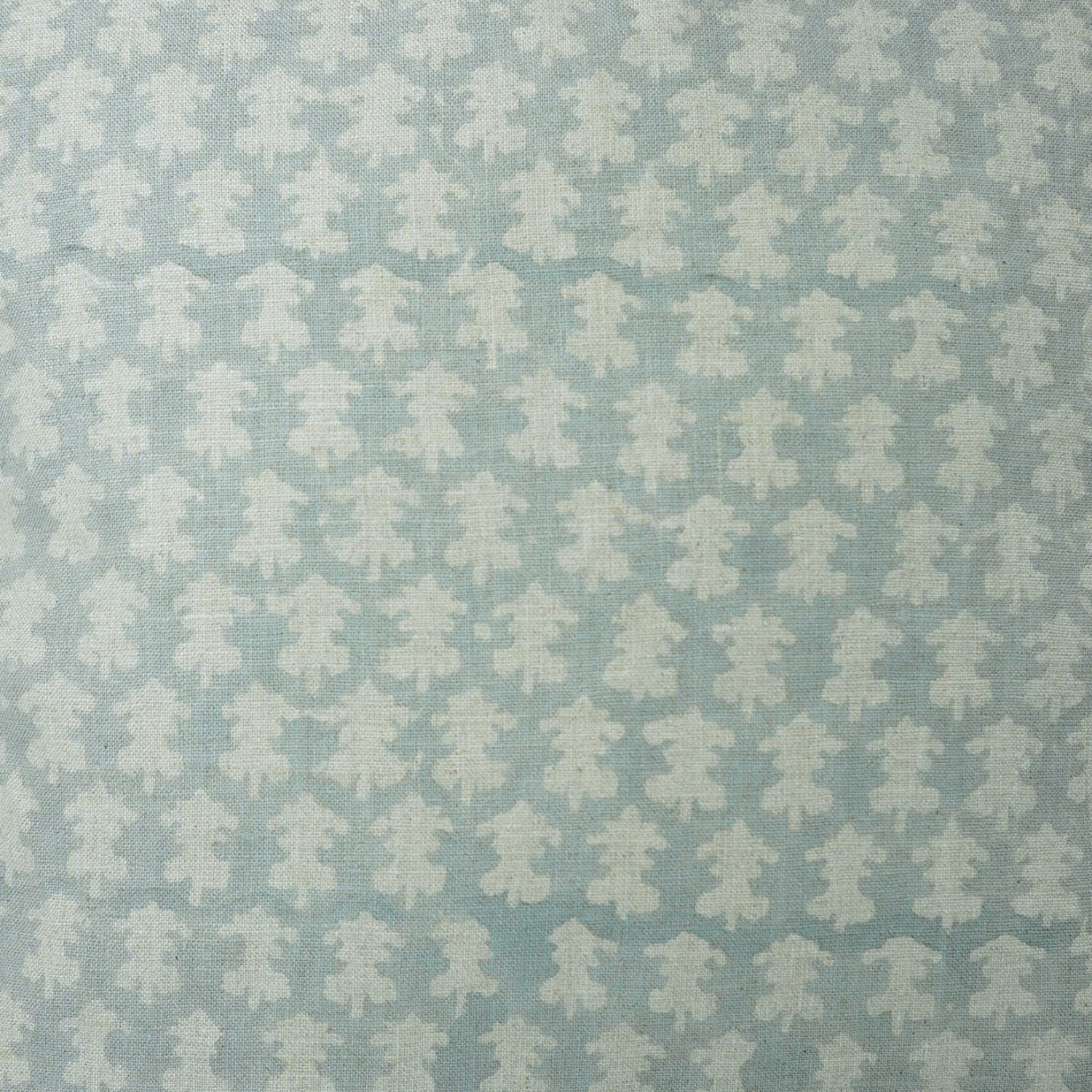 Block Printed Floral Design Handmade Pure Linen Cushion Wrap/Cover - Traz