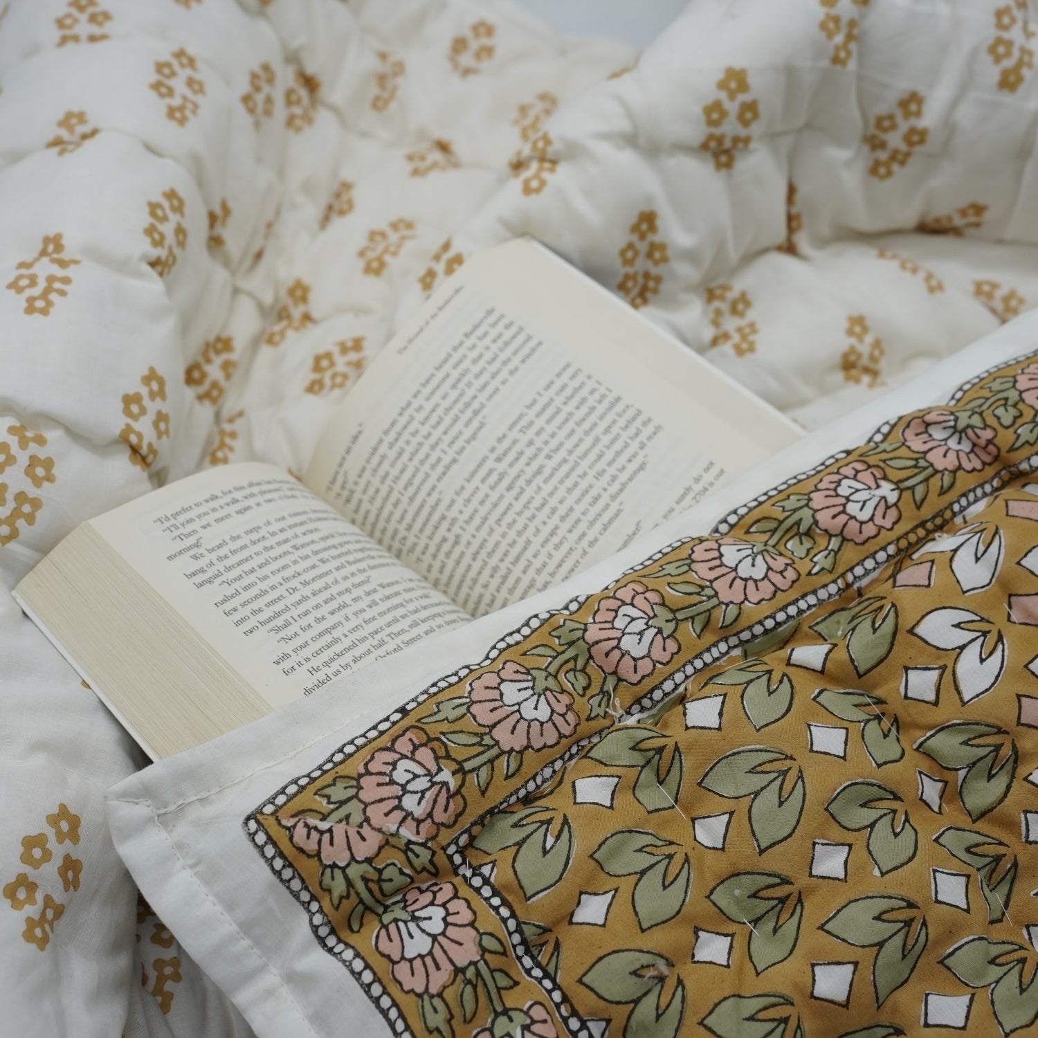 Titli Hand Block Print Reversible Cotton Quilt
