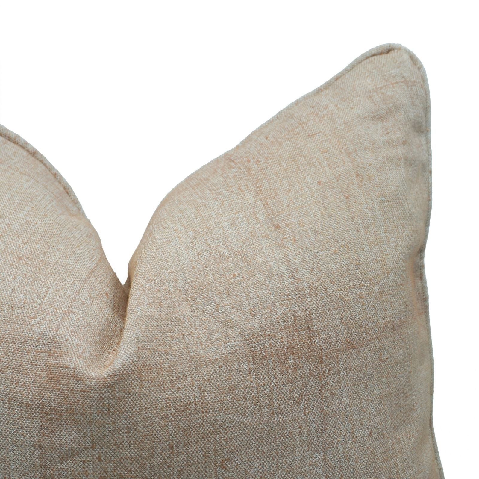 Handmade Solid Beige Oxford Boho Linen Cushion Cover 