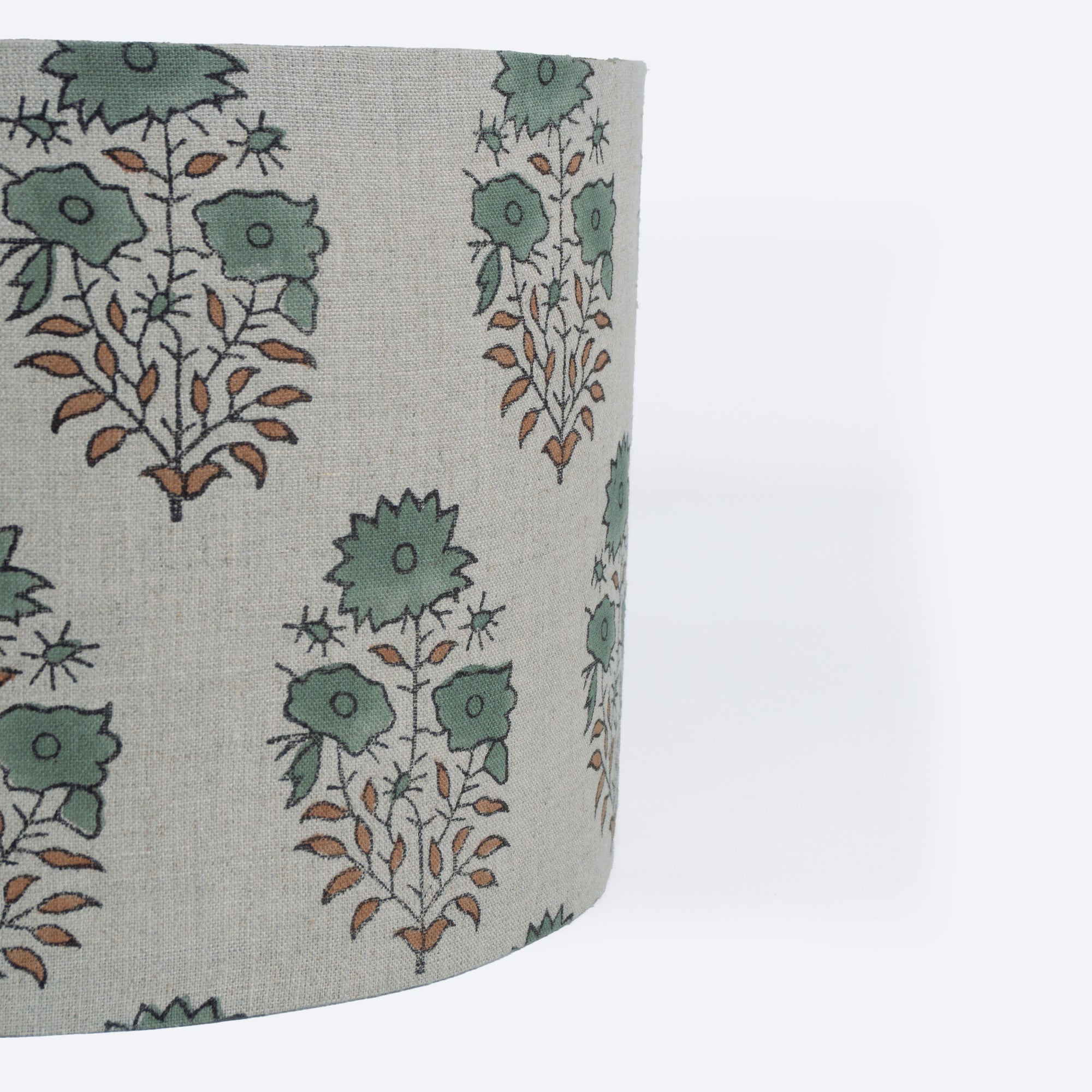 Mayra Indian Block Print Floral Pure Linen Boho Lampshade