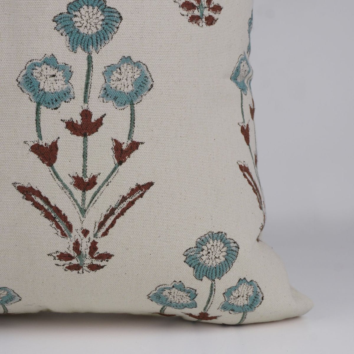 Amitabh Hand Block Print Cushion Cover – Duck Canvas