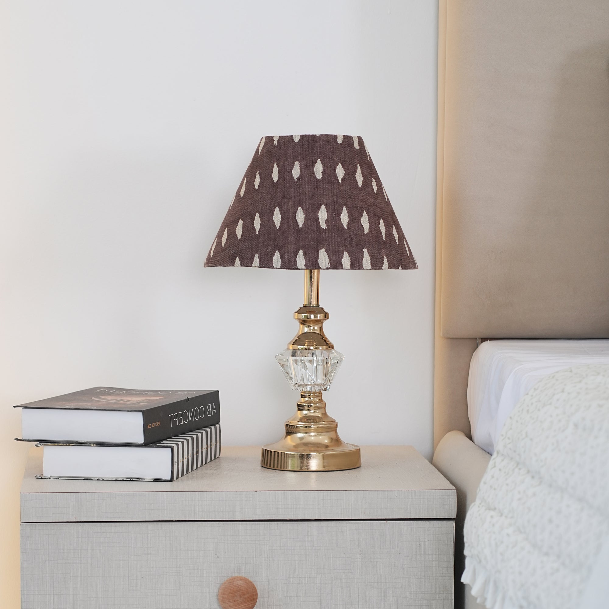 Jaipur Handicraft Linen chocolate Brown Lampshade - Omji
