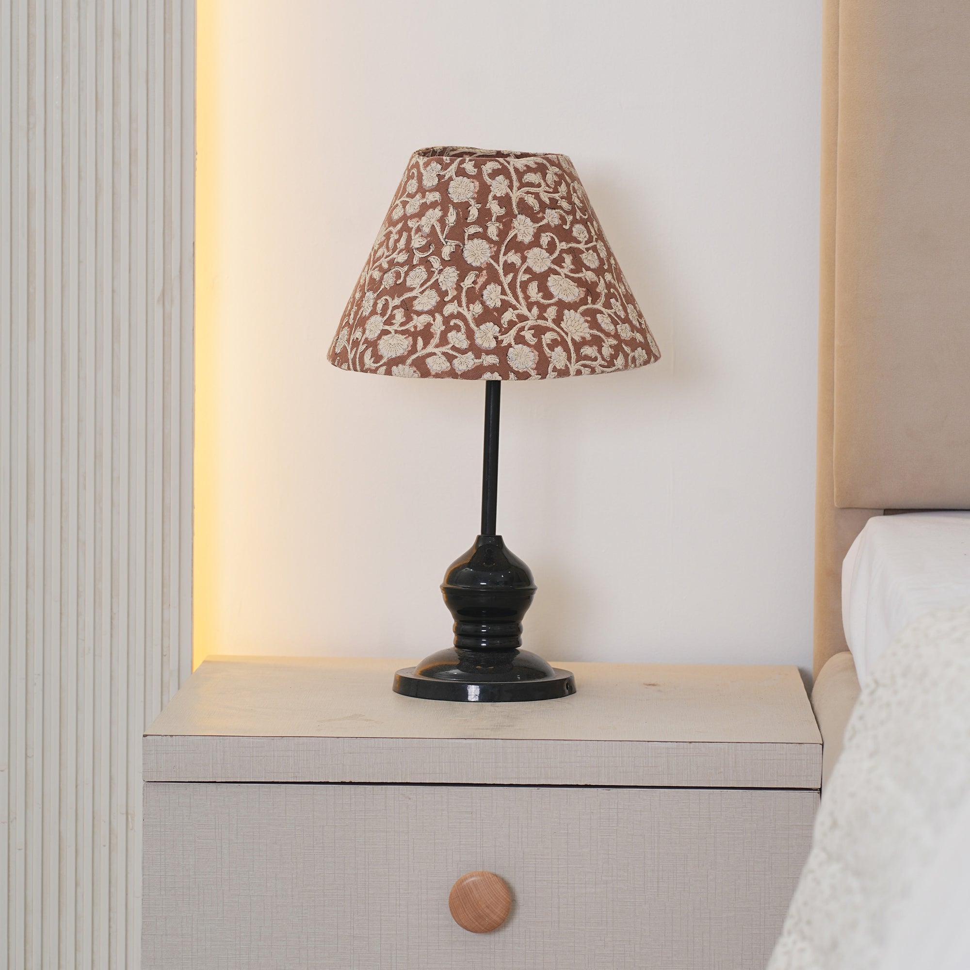 Block Print Duck Canvas Lampshade for Farmhouse Decor  || Saraswati