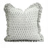Block Print Ruffled Linen Pillow Cover Charcoal Floral - Tulsi Butti