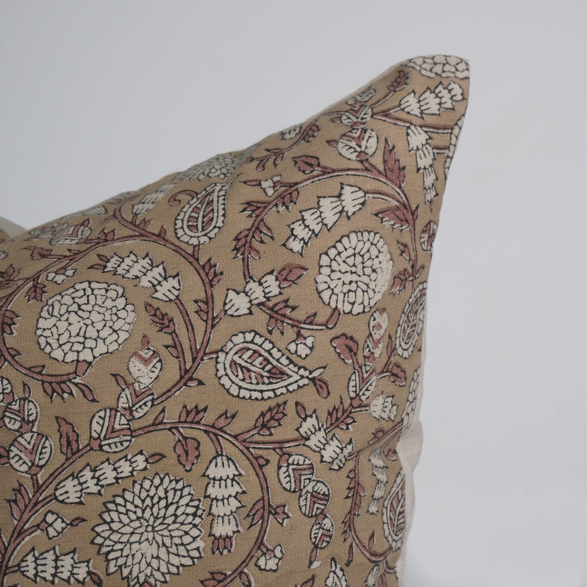 Handmade Shilong Linen Blend Camel Decorative Pillow Cover