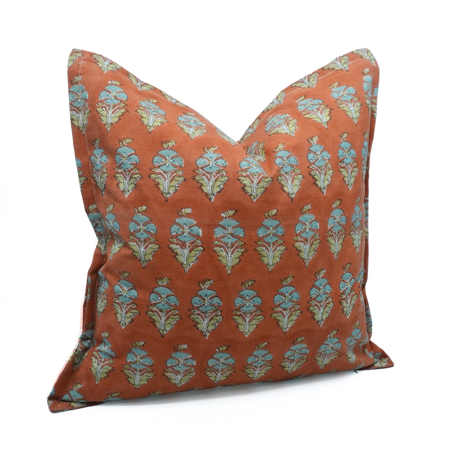 Handcrafted Oxford Linen Blend Boho Pillow Cover || Rust Mormukut