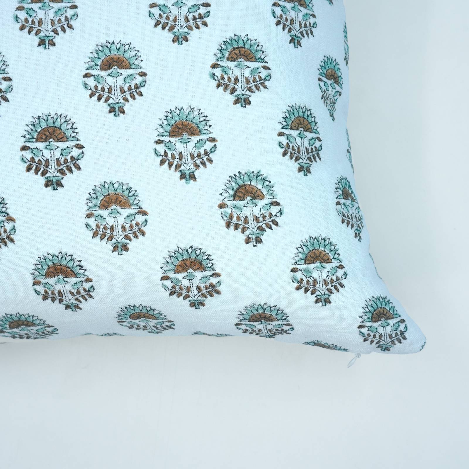 Hand Block Print Boho Cushion Cover | Inderjeet Linen Gray