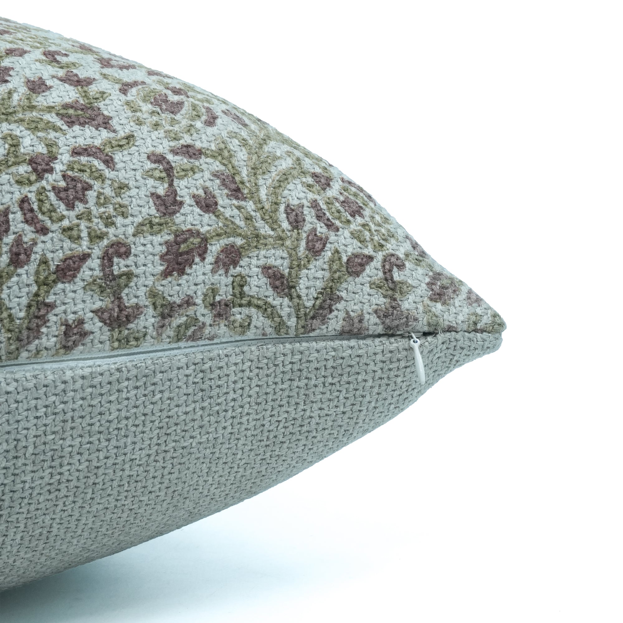 Suhana Bell Red Hand Block Print Jute Linen Cushion Case